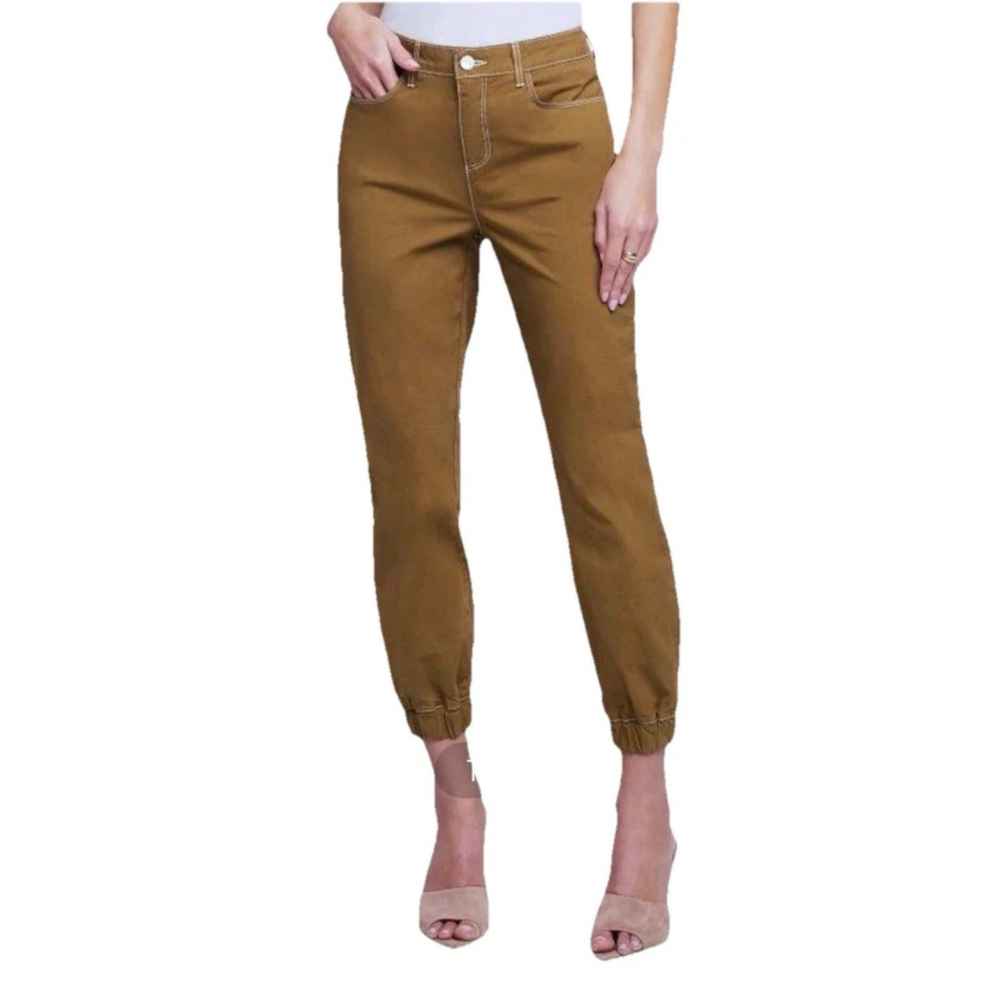 L'Agence Mirabel Mid Rise Flight Pants US Cotton Blend Brown/Olive Size 29 EUC